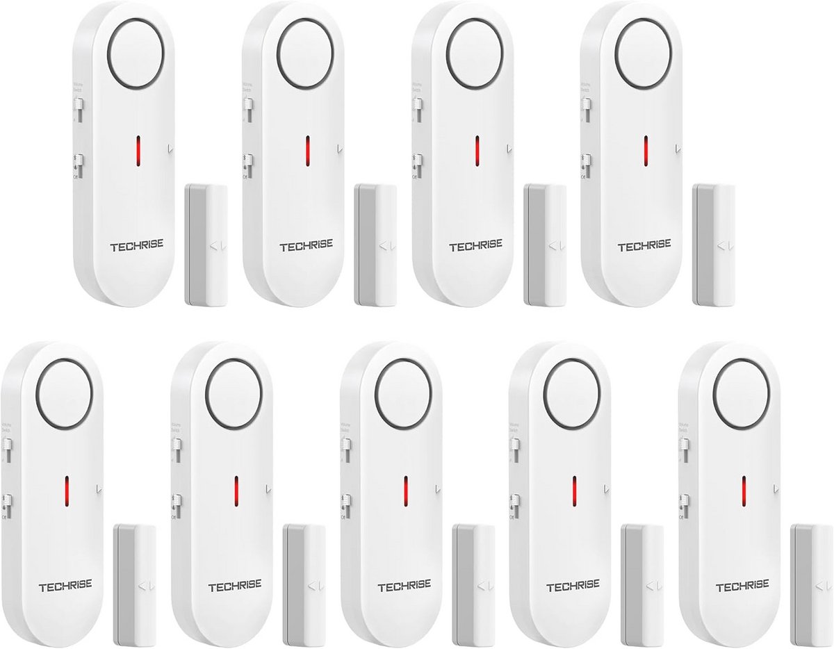 Deur raamalarm - Beveiligingssensor - Inbraakpreventie - 3 volume instellingen - 9 stuks - Wit