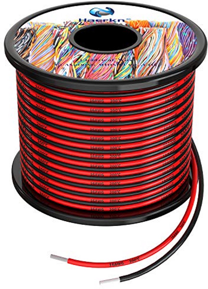 Elektrische Draad - Hook-up Kabel - Apparaten Aansluiten - Hoge Temperatuur Bestendig - 20 Meter Totaal - Zwart Rood