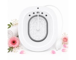 URlife Vaginale Stoombad met Handpomp – Yoni Steam Seat – Inklapbaar Zitbad voor Toilet – V-Steaming, Spoelfunctie & Intieme Verzorging Vrouw