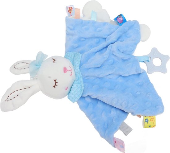 Baby Knuffel - Veiligheidsdekentje - Slaap Gemoedsrust - Zachte Pluche - 28 cm - Blauw — afbeelding 4