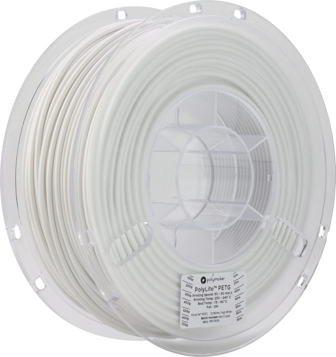 3D Print Materiaal - Filament Spoel - Objecten Creëren - Verlaagt Verstoppingen - 1kg 2.85mm - Wit