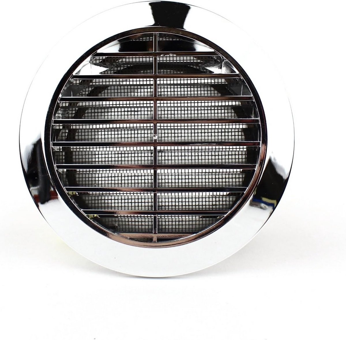 Ventilatierooster Rond - Uitlaat rooster - Luchtcirculatie Verbeteren - Met insectennet - Ø 60 mm - Chroom