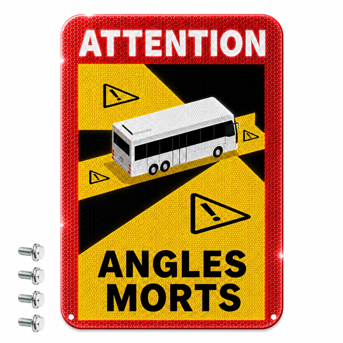 AutoXtreme Angles Morts Bus & Camper Markering Aluminium – 17x25cm – Retroreflecterend – Conform Franse Wetgeving – TÜV SÜD & E8