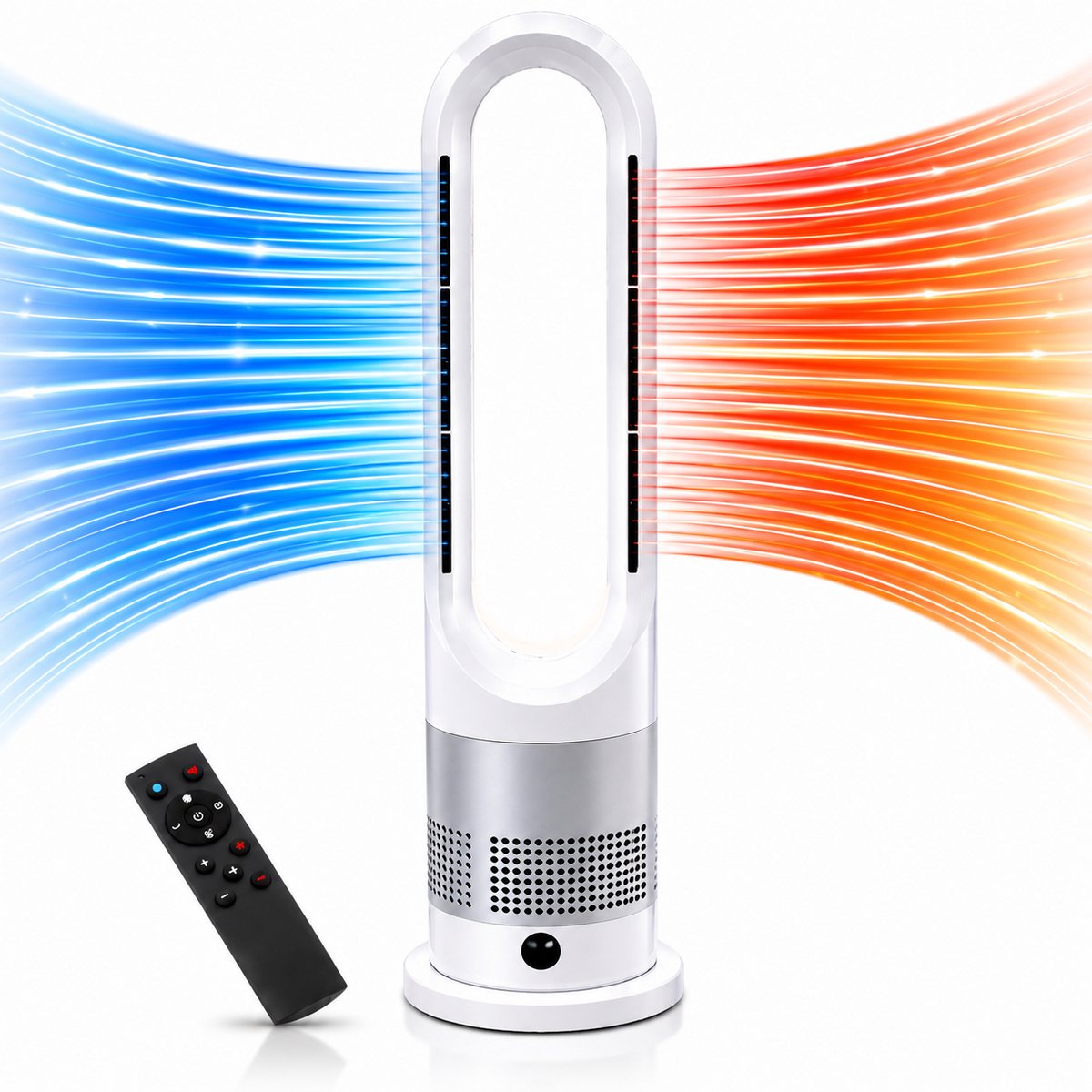 Gabrys® Premium 2-in-1 Aircooler & Verwarming met Afstandsbediening – 1200W – 8 Snelheden – Timer – Oscillatie – Thuis & Kantoor - airco - Mobiele Airco - Luchtkoeler en Verwarming - ventilator - zomer en winter - inclusief 1 jaar Garantie
