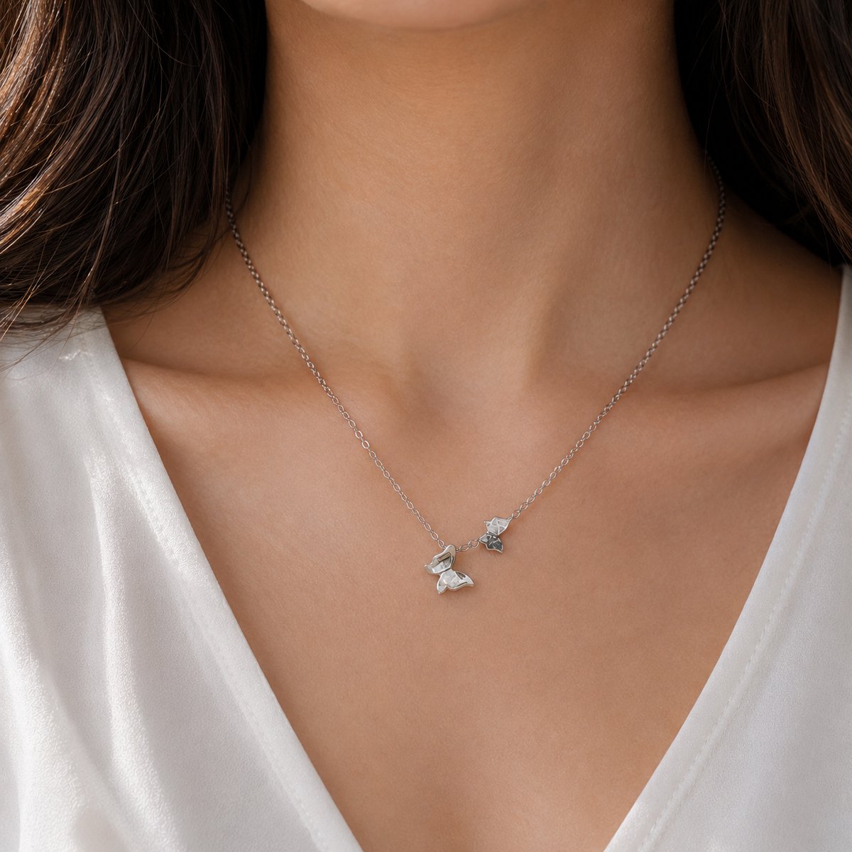Engravia by Derya – Vlinder Ketting – RVS Roestvrij Staal – Elegant & Tijdloos Design – Cadeau voor Vrouw, Moeder of Vriendin