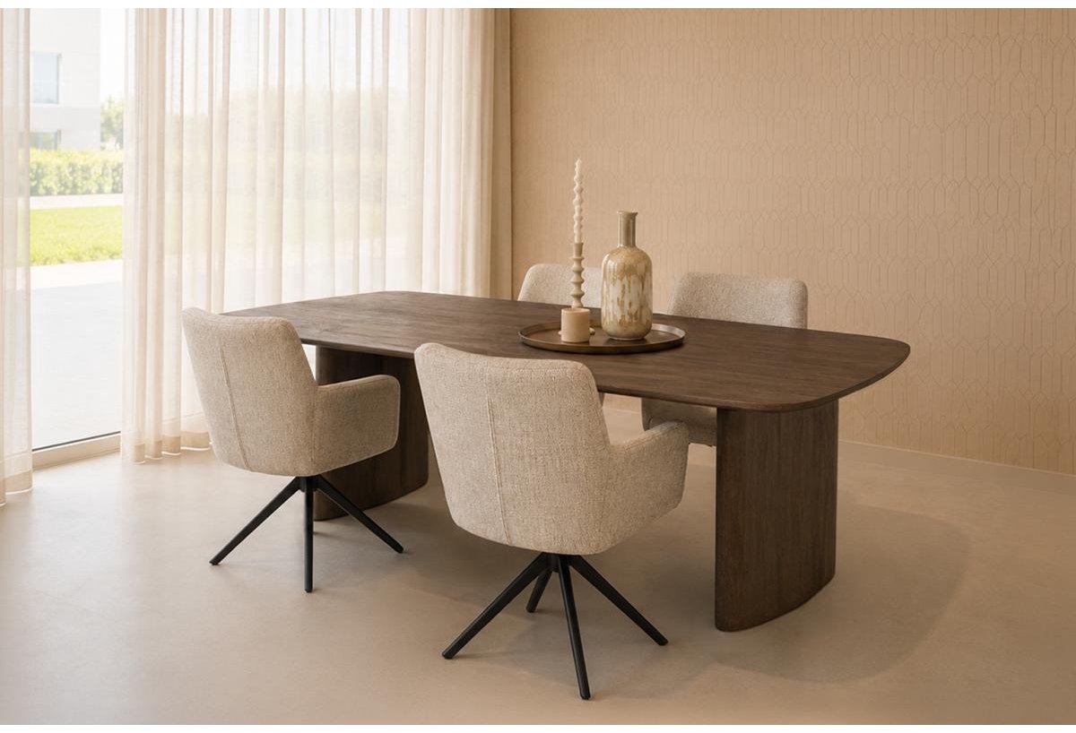 Livingfurn - Tyler eettafel 220 cm - bruin