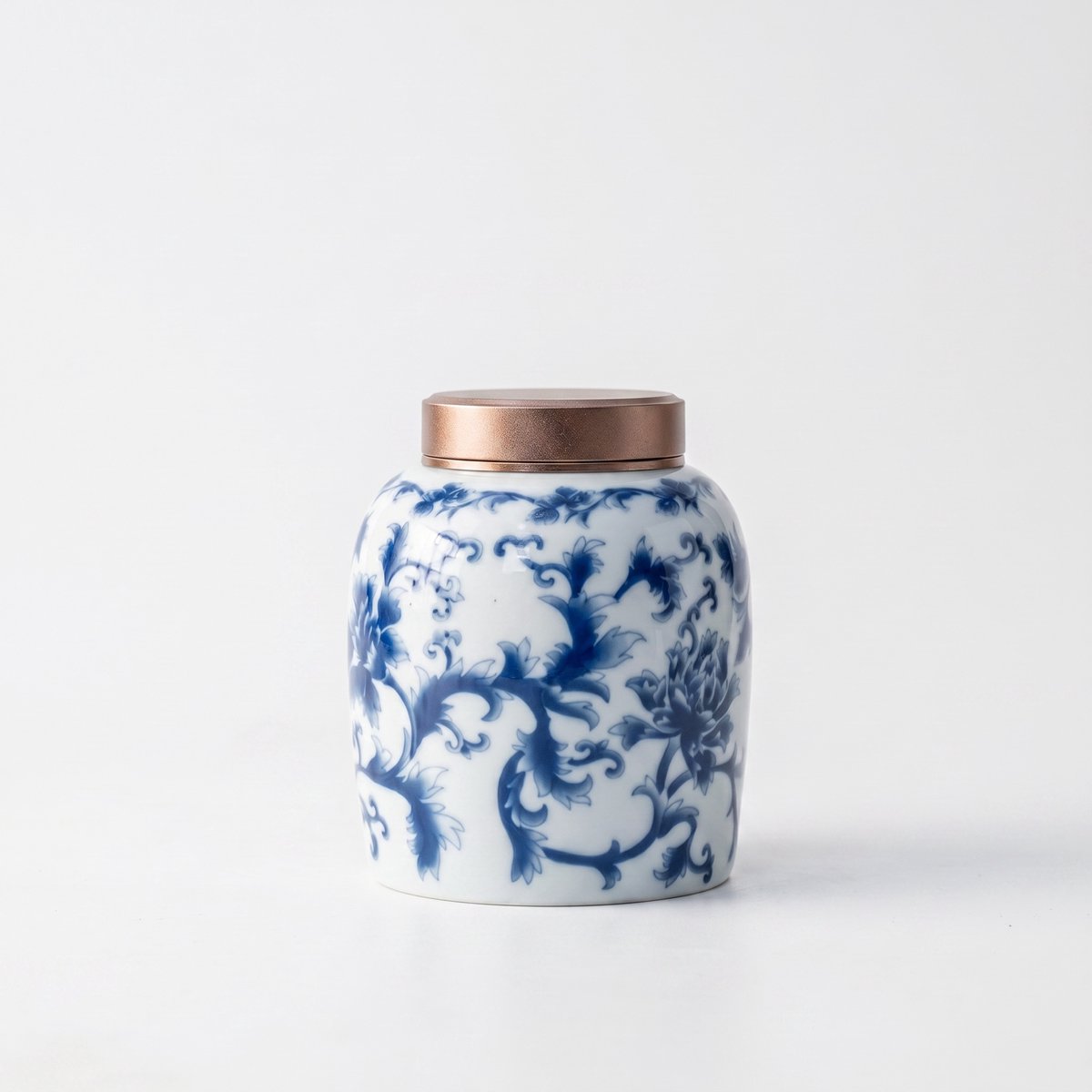 Artic Bloesem Mini Urn - 180 ml - Keramiek - Blauw & Wit - Mini Urne - Urne Volwassene - Luxe As Urn - Voor Huisdieren of Menselijk As