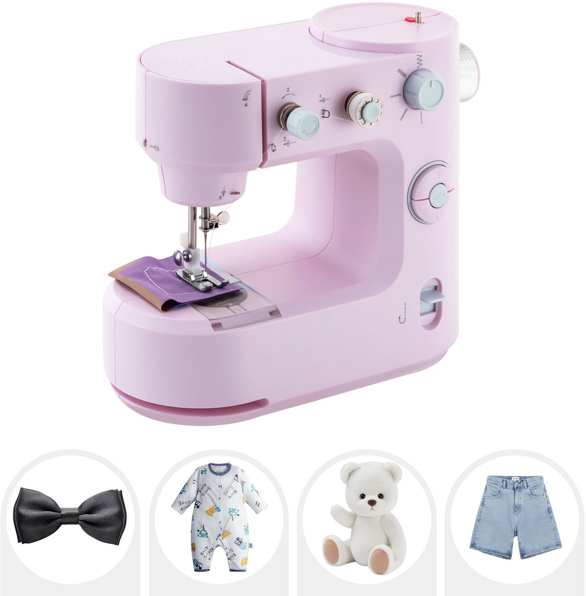Naaimachine 26.5*13*22.5cm Met Twee Snelheden Kleine Naaimachine Vrije Arm Voor Beginners