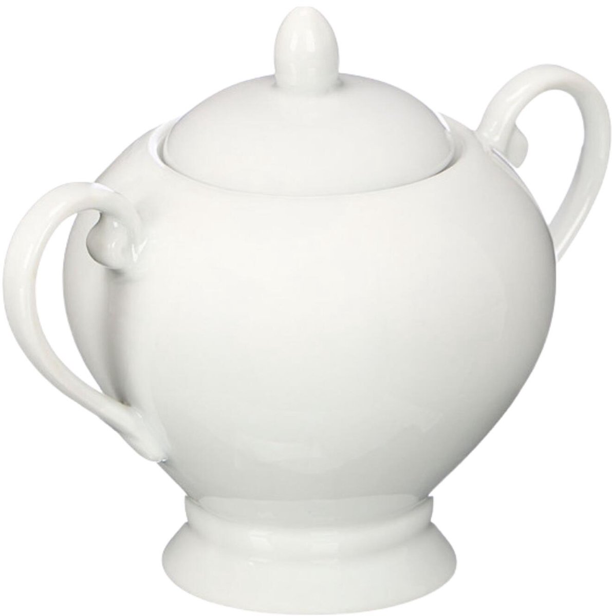 Vessia Suikerpot Versailles - porselein - wit - 10 x 12 cm - luxe uitvoering - 380 ml