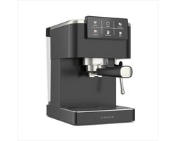 Klarstein SteelPresso Touch-espressomachine – 20 bar, 1350 W, roestvrij staal, melkopschuimer, touchscreen, watertank van 1,5 l, cappuccino- en lattemachine, compact design