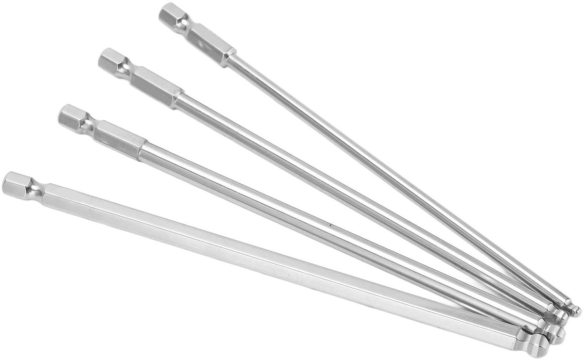 Dailygoods- Hexagonale Bits - Hoogwaardig Staal - Magnetische Kop - Zeskantige Kogeluiteinde - Schroevendraaier Bitset - Duurzaam en Robuust - Schroevendraaierbits