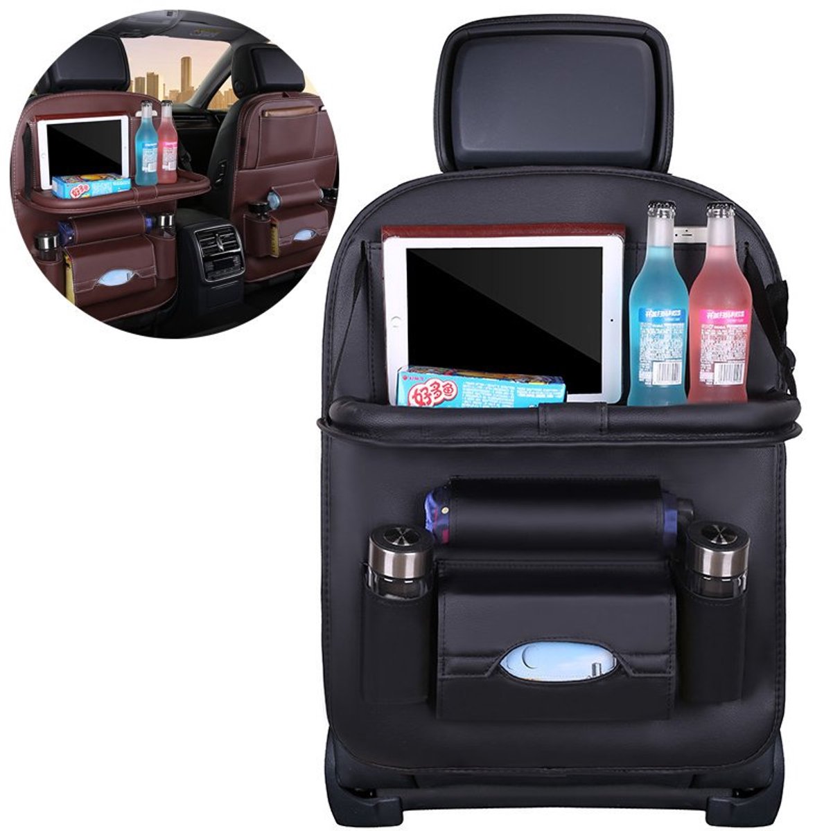 Hurtel Serie - Auto Organizer - Zwart - Waterdicht - Met Tafelblad