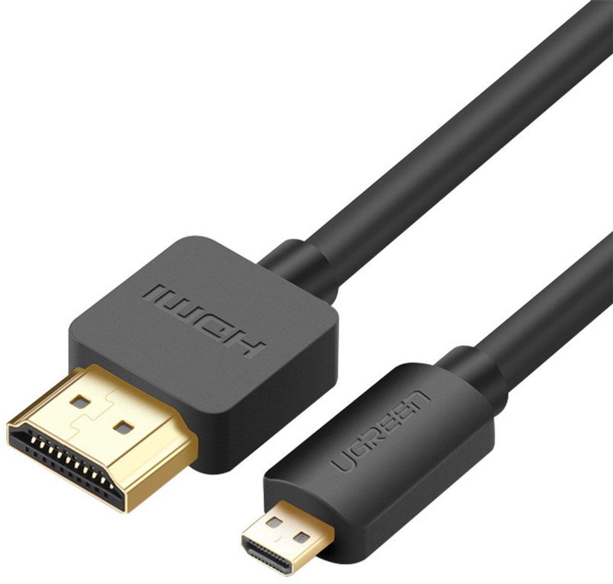 Ugreen - kabel - HDMI - micro HDMI - 19 - pin - 2.0v - 4K - 60Hz - 30AWG - 1,5m - zwart - (30102)