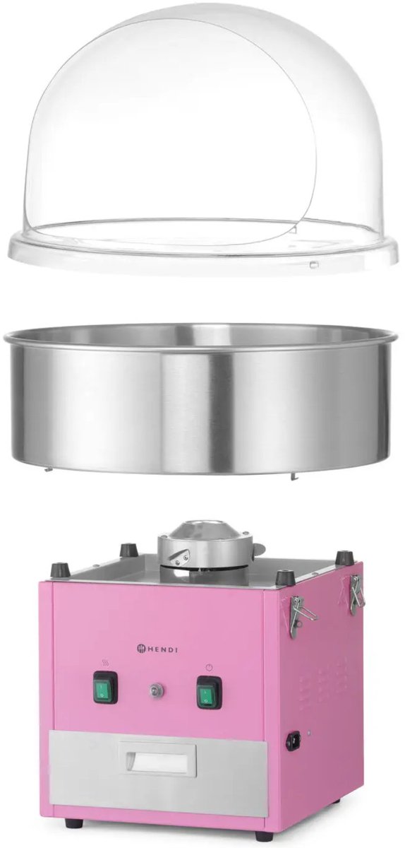 HENDI Suikerspinmachine - Roze - 230V/1200W - Met lade en voltmeter - 520x520x480 mm — afbeelding 3