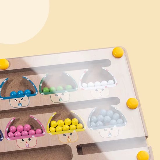 Kinderspeelgoed, 2-In-1 Magnetisch Houten Kleur- En Cijferlabyrint Met Tekenbord, Voor Kleursortering, Tellen En Matching-Spelletjes. — afbeelding 3