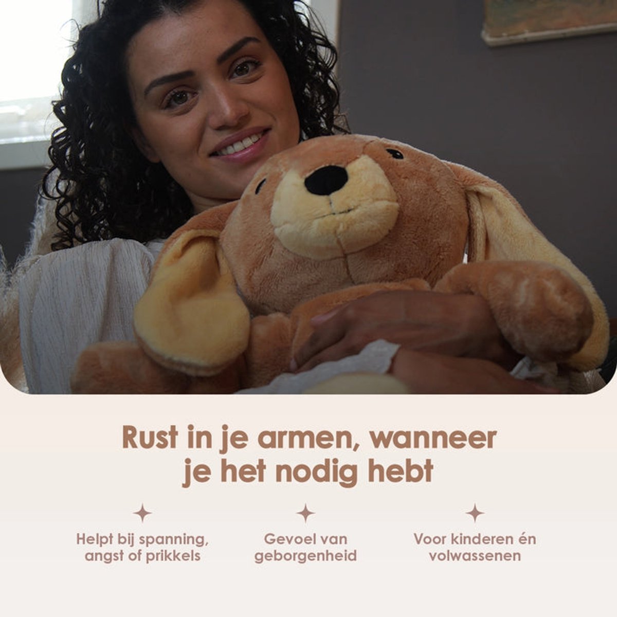 Lotgenootje Verzwaringsknuffel Konijn - 45cm/2kg - Verzwaarde Knuffel - Weighted Stuffed Animal - Sensorisch Speelgoed - Zware Knuffel Anxiety - Plushie — afbeelding 7