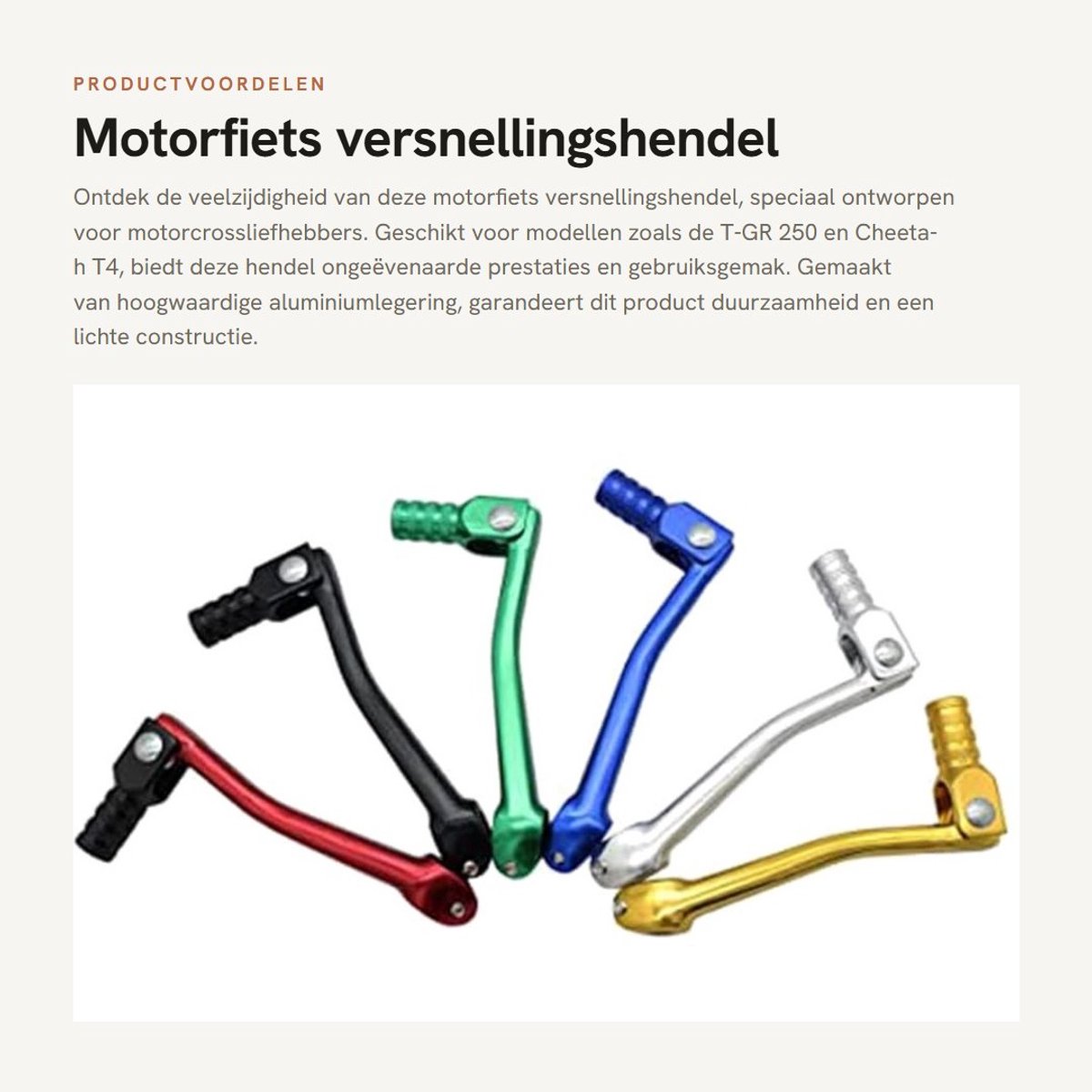Dailygoods- Versnellingshendel Aluminium - 2x Versnellingspook - Gatdiameter 10 mm - Totale Lengte 100 mm - Breedte 55 mm - Duurzaam en Praktisch