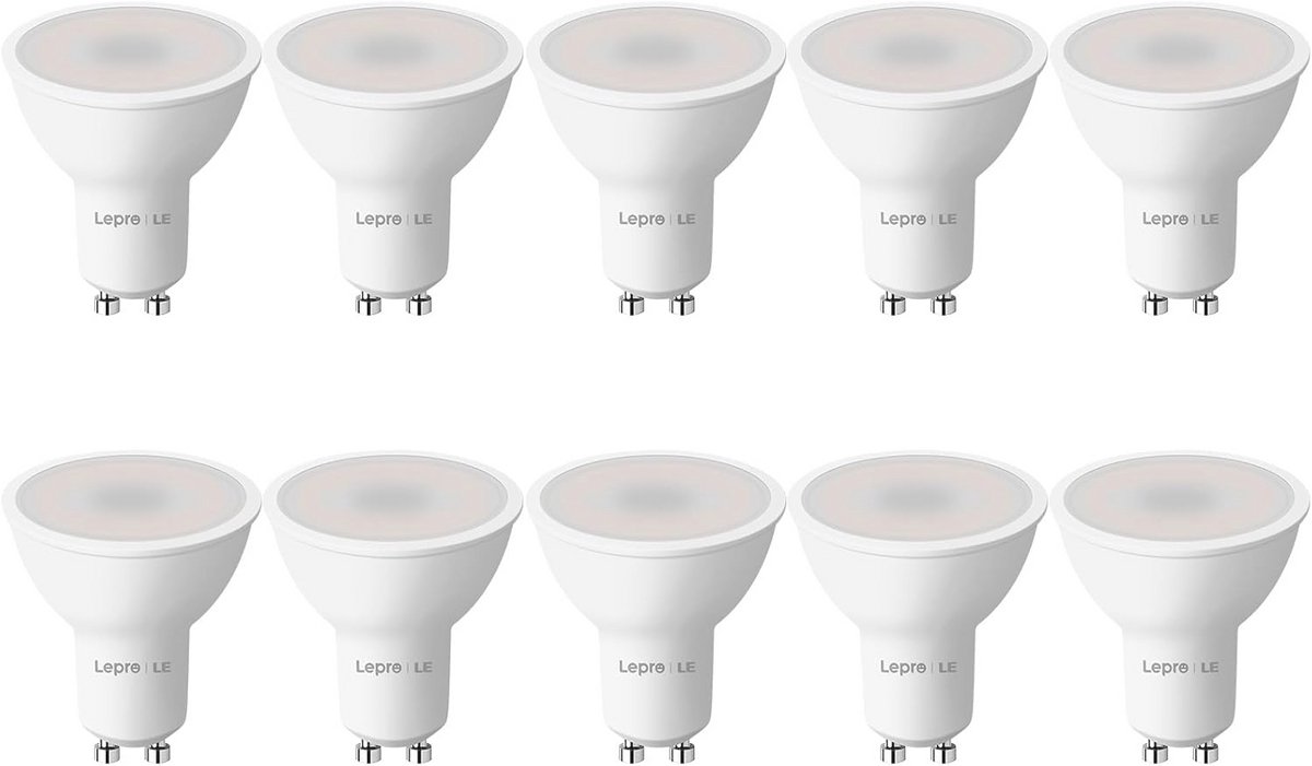 Ledlamp GU10 - Koud wit - Algemene verlichting - Energiebesparend 5W - 10 stuks - Wit