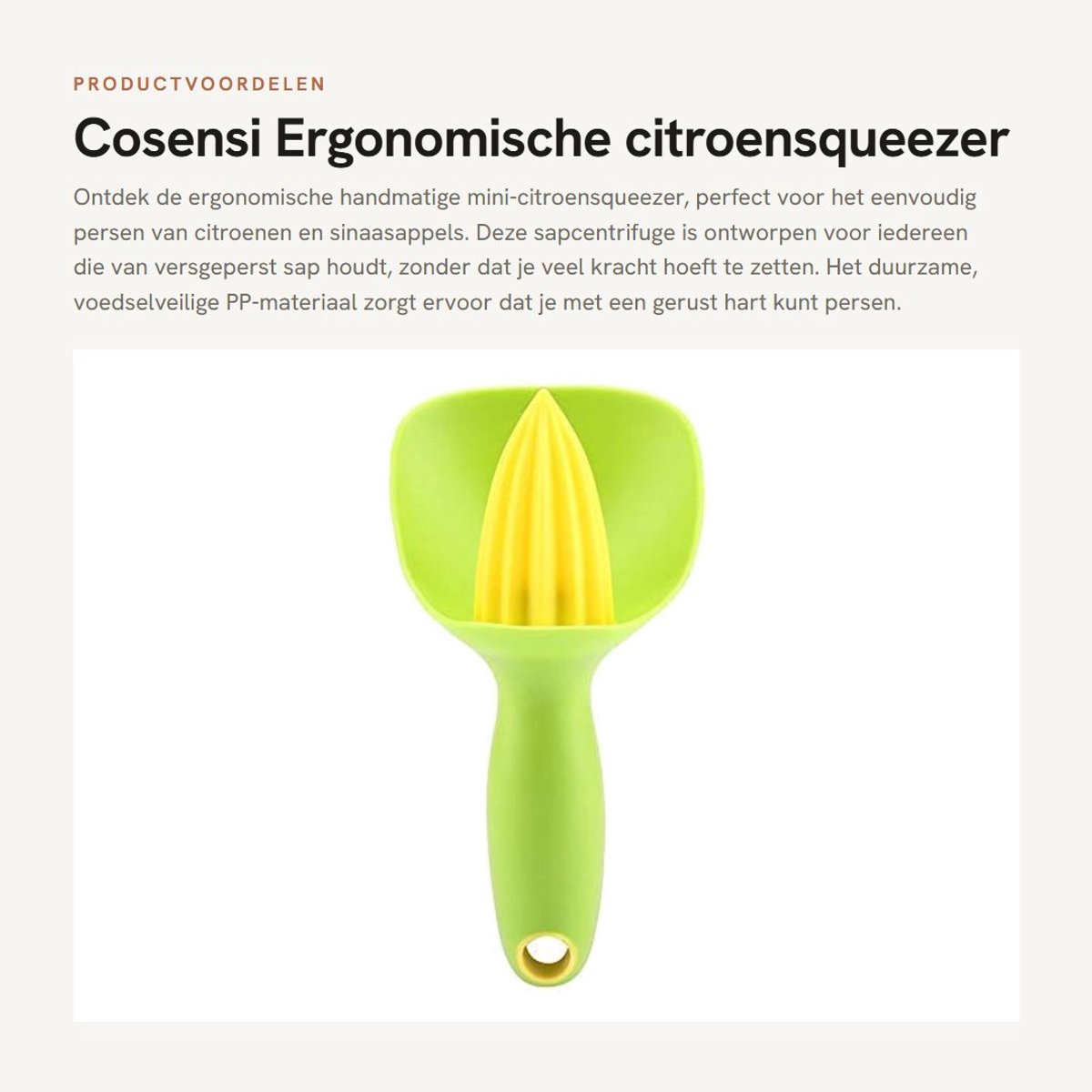 Dailygoods- Citroensqueezer Ergonomisch Ontwerp - Citruspers Handmatig - Vaatwasmachinebestendig - Duurzaam PP-Materiaal - Antislip Handgreep - Compact en Lichtgewicht