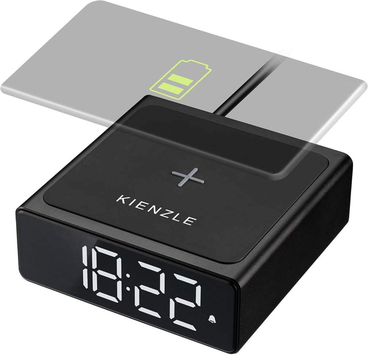 Digitale Wekker - Oplader Klok - Ontspannen Start - Draadloos Laden - 10 Watt - Zwart