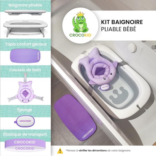 Opvouwbaar Babybad met Zitje en Accessoires - 0 tot 5 Jaar - Draagbaar Reisbad — afbeelding 3
