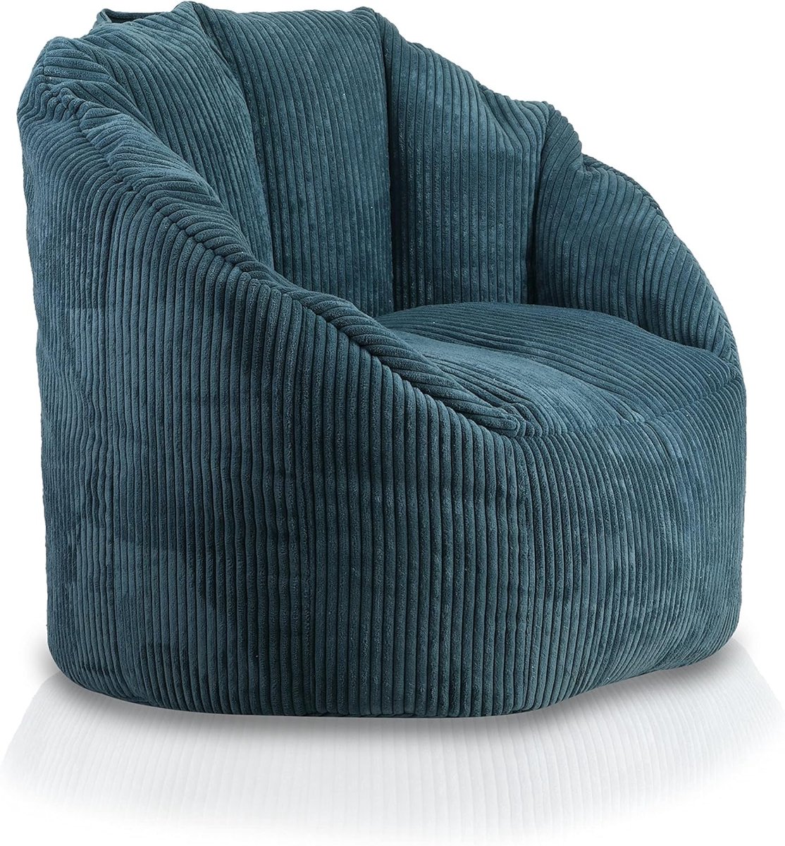 Zitzak met Poef - Zitpoef comfort - Ontspannen in huis - Inclusief voetenbank - 75 x 73 cm - Avio Blauw
