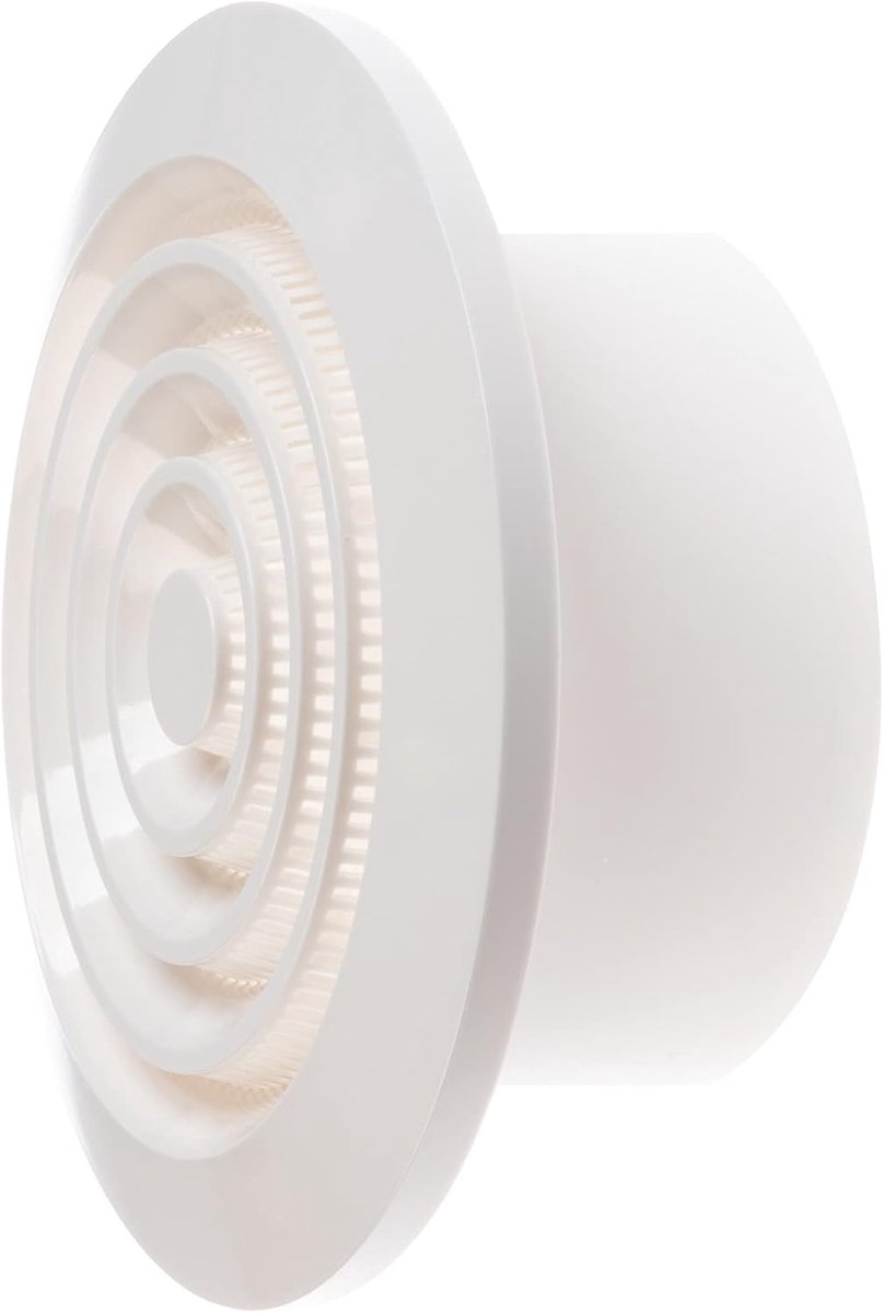 Ventilatierooster Afsluitrooster - Rond Kunststof - Ventilatie Afsluiten - Met Insectenbescherming - Ø 100 mm - Wit