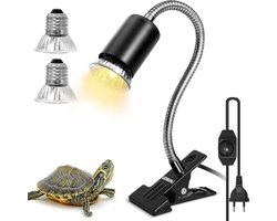 Terrarium Warmtelamp - Reptielenlamp Clip - Dieren Warm Houden - 360 Graden Draaibaar - 18 x 13 cm - Zwart