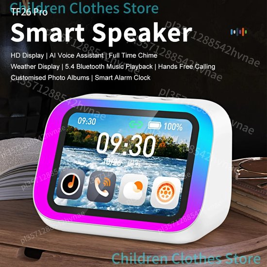 Innovastore Slimme speaker - Digitale Wekker - Digitale fotolijst - Muziekspeaker - Slimme AI Speaker - RGB Verlichting — afbeelding 5