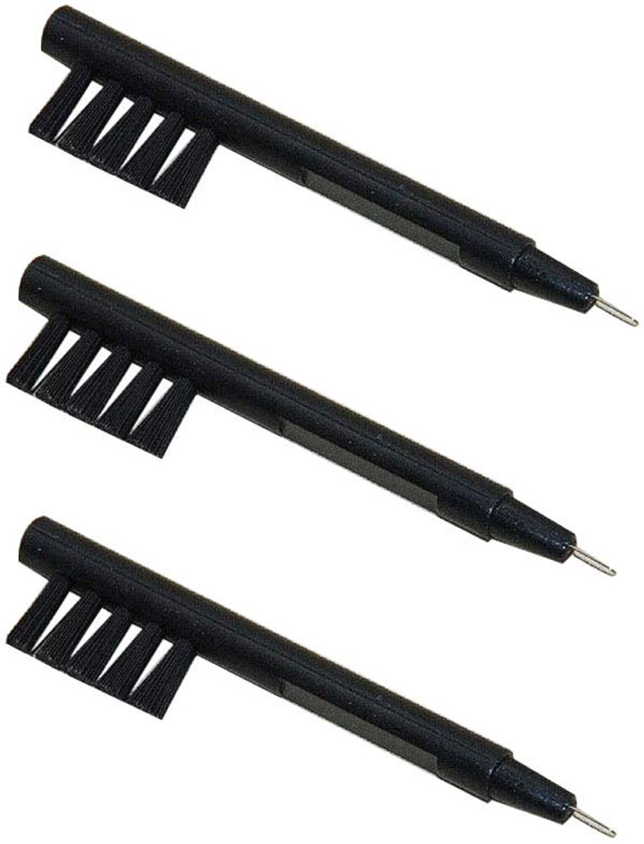 Reinigingsborstel voor Hoortoestellen - 3 Stuks - Borstels met Waslus en Magneet - Voor Hoortoestellen, Oortelefoons en Elektronische Apparaten- Zwart