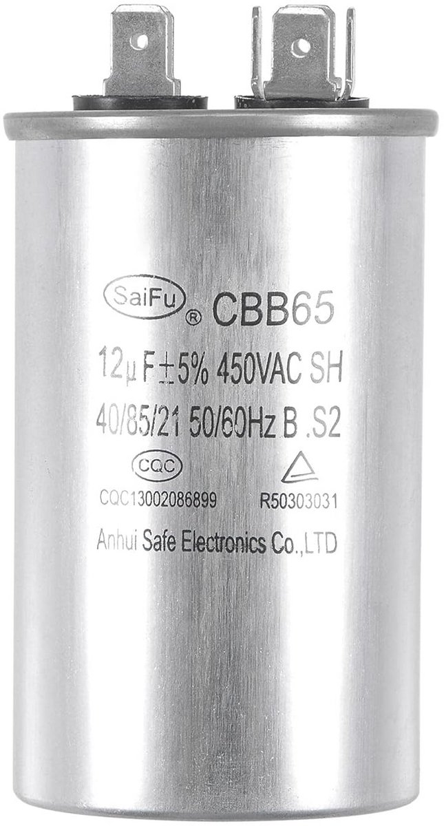 Condensator Motor - Startcondensator - Motor Ondersteuning - Aluminium Behuizing - 12uF 450V - Zilver