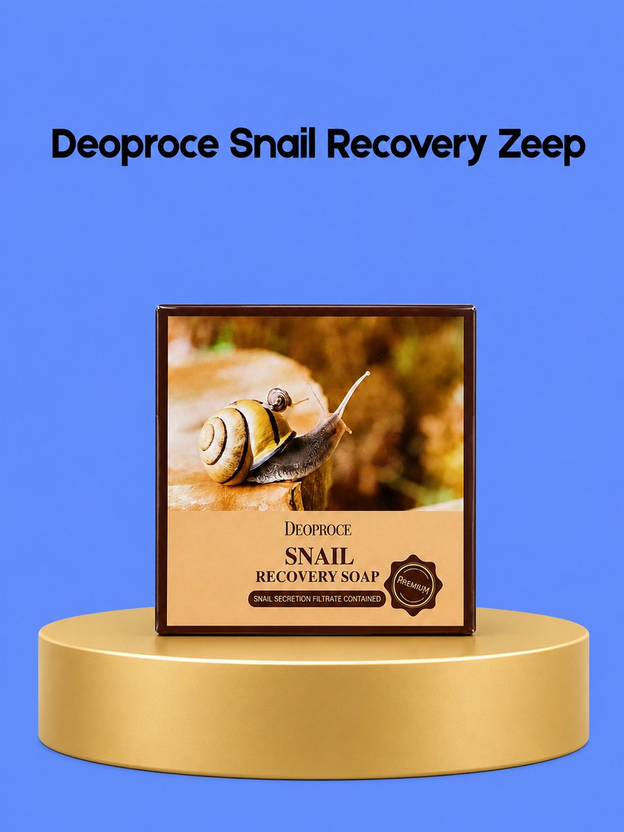 Deoproce Snail Recovery Zeep – Professionele Herstelzeep met Slakkenslijm – Intensieve Reiniging & Huidherstel – Ondersteunt Celvernieuwing, Hydrateert & Verzacht – Voor een Gladdere, Stralende & Gezonde Huid