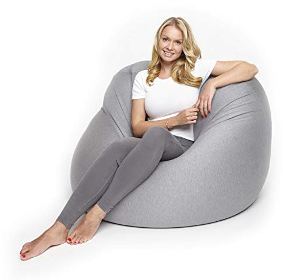 Zitzak Big - Zitkussen Fauteuil - Ontspannen Zitten - Ergonomische Pasvorm - 155 x 100 cm - Lichtgrijs