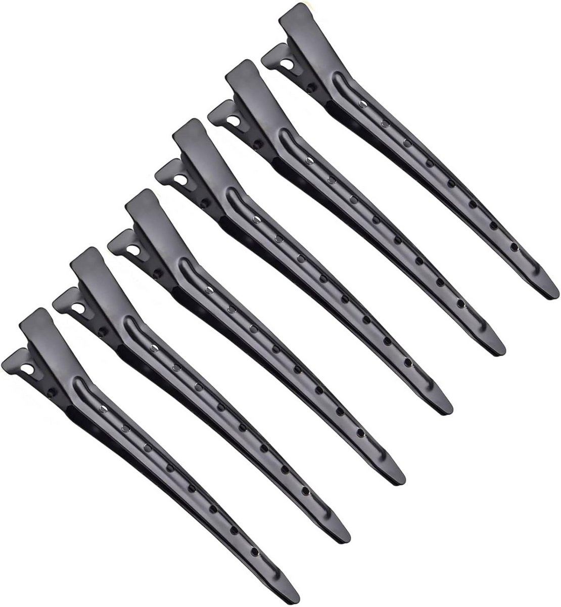 Krokodillentang Set - Haarklemmen Kappers - Haar Styling - Roestvrij Staal - 24 Stuks - Zwart