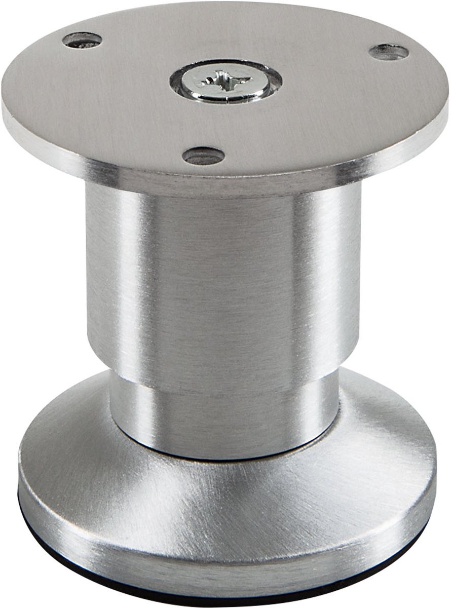 SOTECH Meubelpoot TERRA Hoogte 50 mm Geborsteld aluminium Bankpoot in hoogte verstelbaar tot max. 15 mm, max. belasting 250 kg