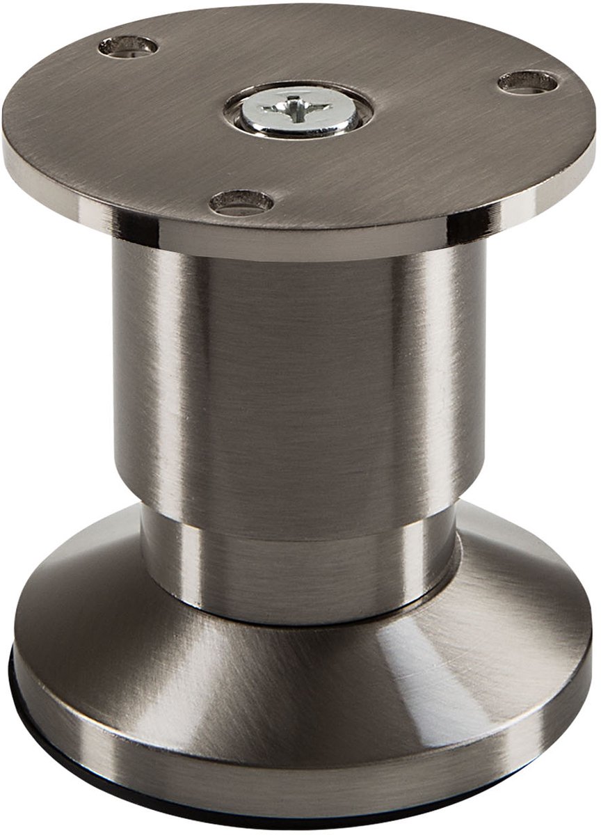 SOTECH Meubelpoot TERRA hoogte 50 mm RVS look geborsteld Sofa poot hoogte verstelbaar tot max. 15 mm, max. belasting 250 kg
