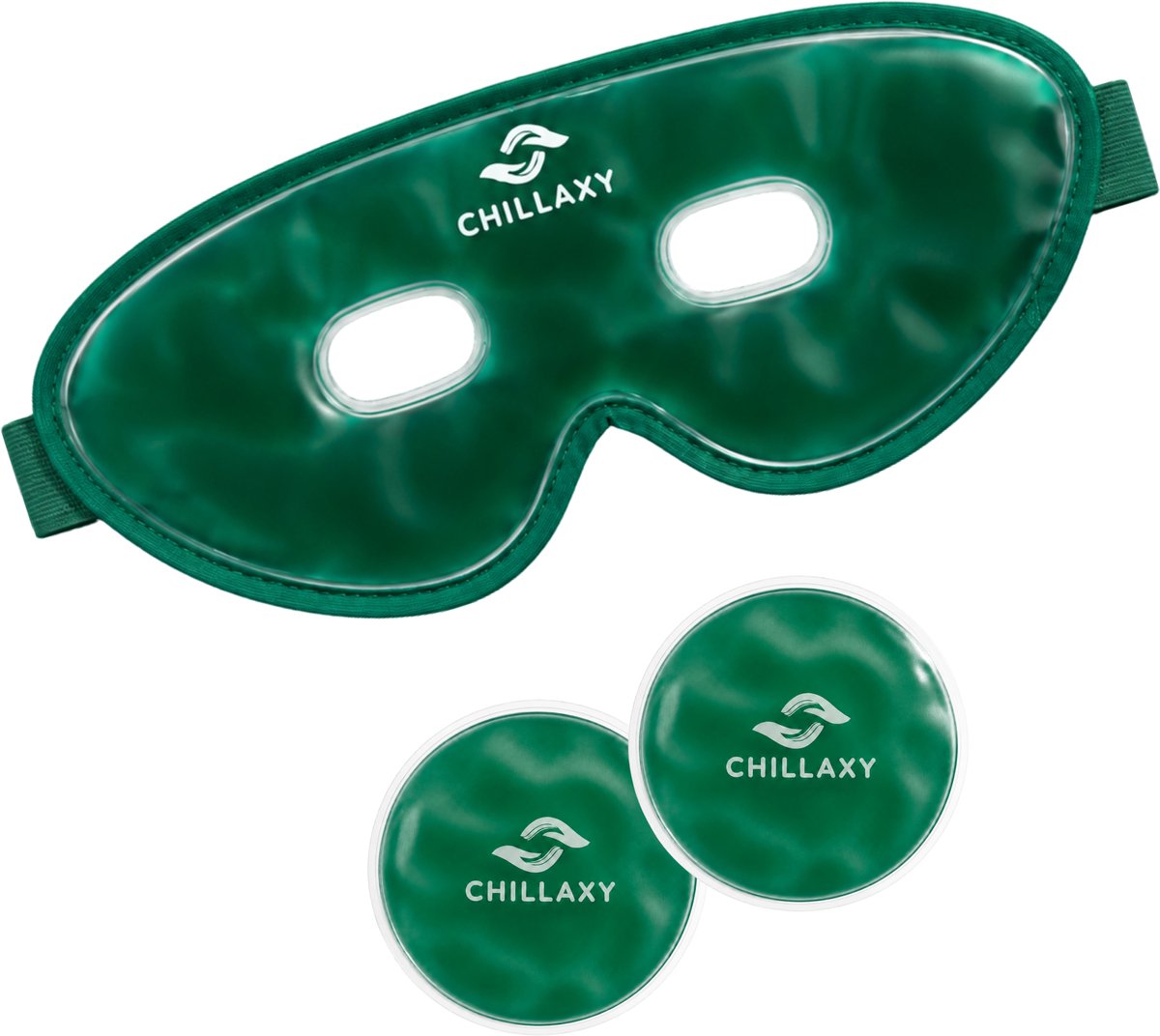 Chillaxy - Koelmasker - Hot Cold masker - Migraine masker - Oogmasker - ijsmasker - Gezichtsmasker - Groen