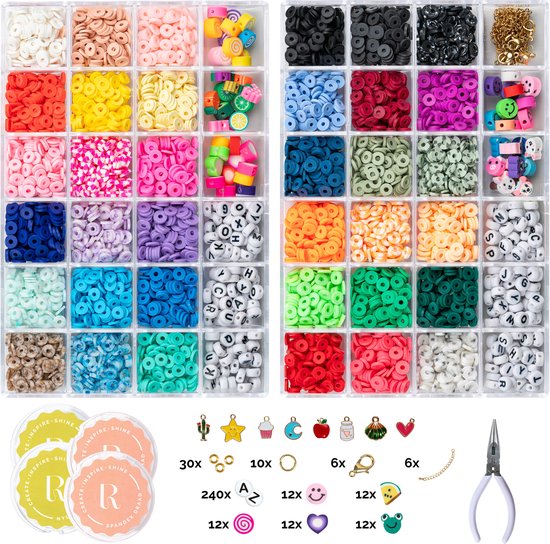 Richly® Katsuki Duo Kralen set - Armbandjes maken meisjes - gratis E-BOOK - Complete set & Premium Verpakking - 4500+ kralen - 8 Bedels & Gouden RVS-accessoires - Sieraden maken volwassenen - Letterkralen - Kralen ketting - Knutselen meisjes