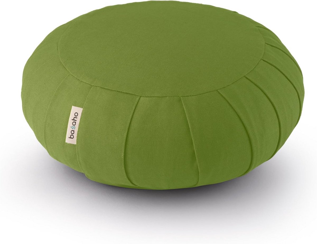 Meditatiekussen Zafu - Meditatie Bol - Comfortabel Zitten - Biologisch Katoen - 36 x 36 x 15 cm - Blad