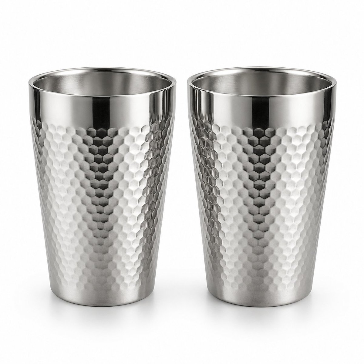 My Green Deal – RVS Luxe Drinkbeker Zilver – Drinkbeker Set van 2 – Waterbeker – Herbruikbare Beker – Premium 304 RVS – Duurzaam & PFAS-vrij