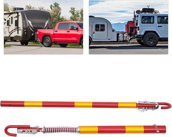 Sleepstang Auto - Pechhulp Stang - Voertuigen Slepen - Veilige Schokdemping - 5000 kg Capaciteit - Rood Geel — afbeelding 5