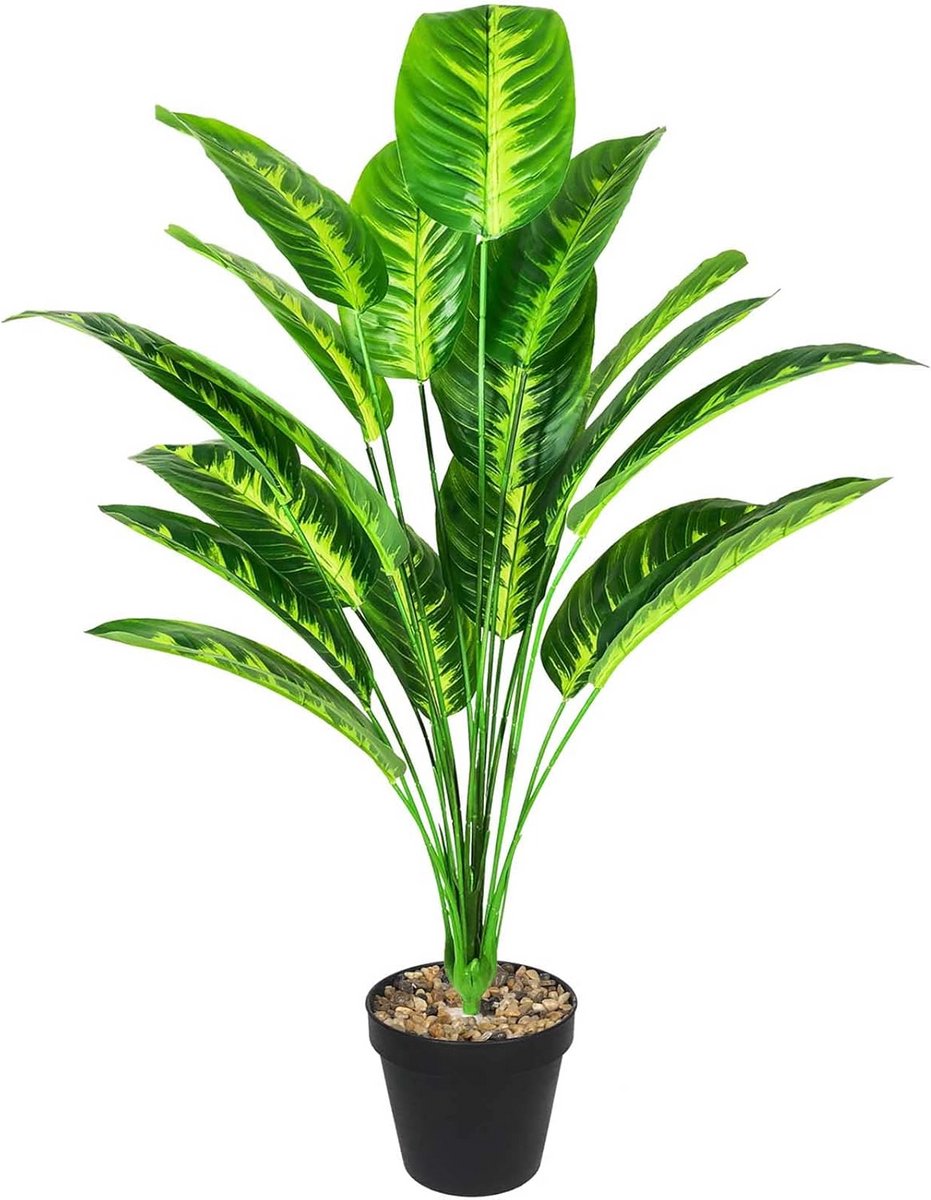 Kunstplant - Decoratieve plant - Binnen decoratie - Onderhoudsvrij - 75 cm - Geel