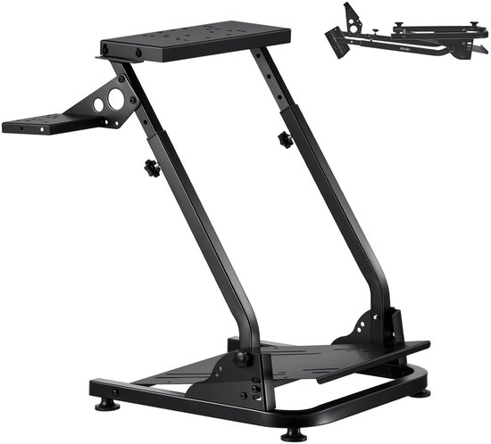 Novyro Living - racing wheel stand - stuur standaard - wheel stand - sim racing stand - opvouwbaar - verstelbaar - zwart — afbeelding 2
