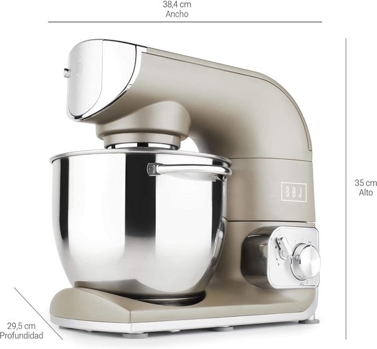 Keukenmachine - Kneedmachine Blender - Bakken Thuis - Volledig Metalen Motor - 55 Liter Kom - Zilver — afbeelding 5