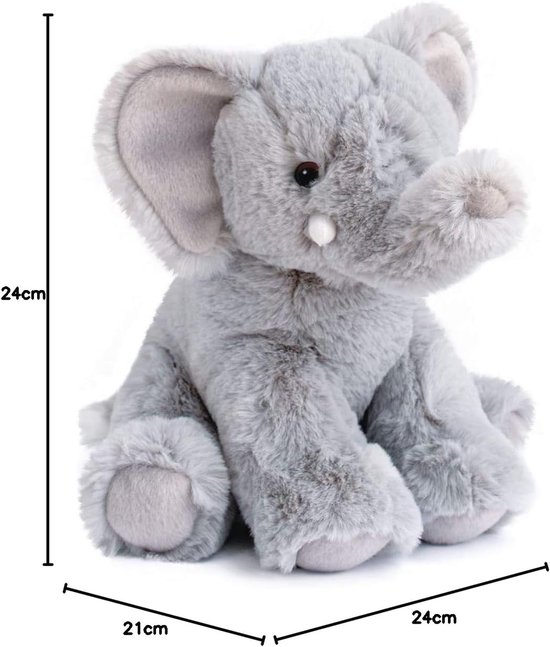 Pluche Olifant Knuffel - 25 cm, Grijs van Merkloos — afbeelding 4