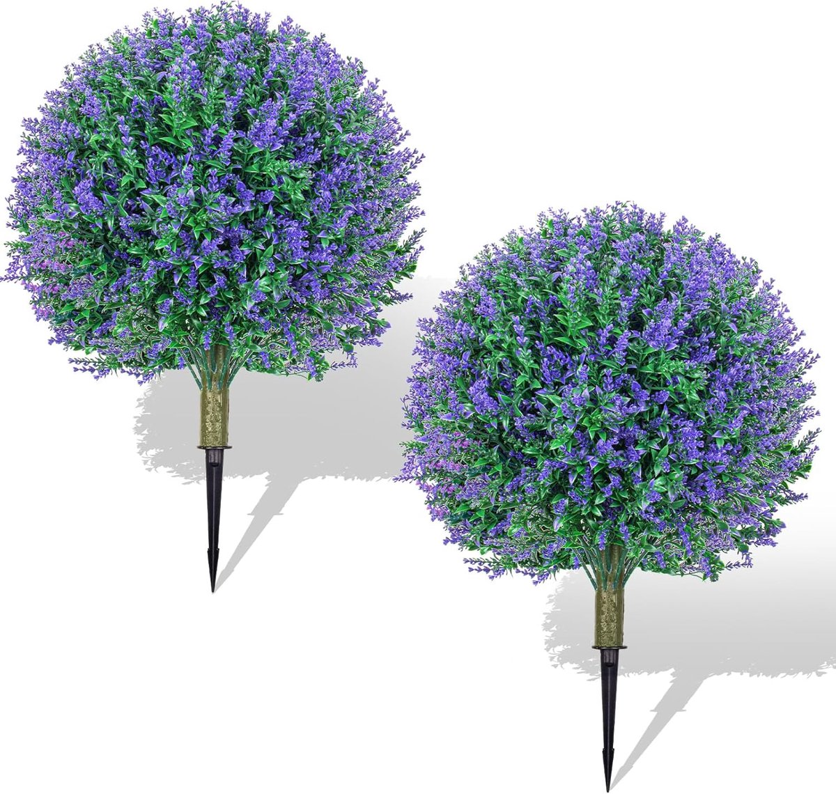 Kunst Lavendel Struiken - Nep Planten - Buiten Decoratie - UV Bestendig - Set van 2 - Paar