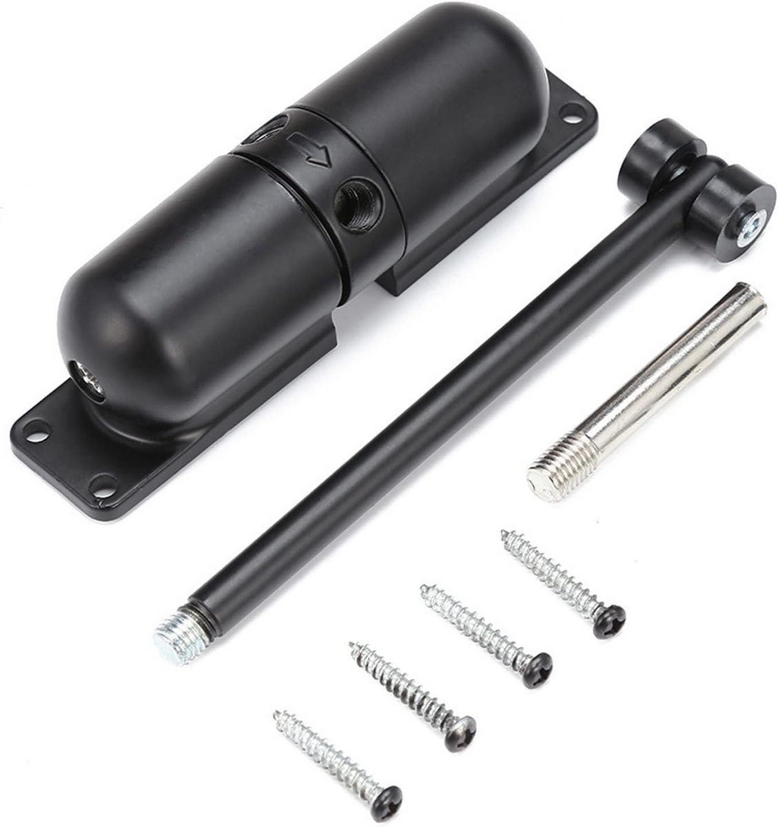 Automatische deursluiter - Poortsluiting veer - Deuren sluiten - Dubbele veerconstructie - 7 x 3 x 117 cm - Zwart