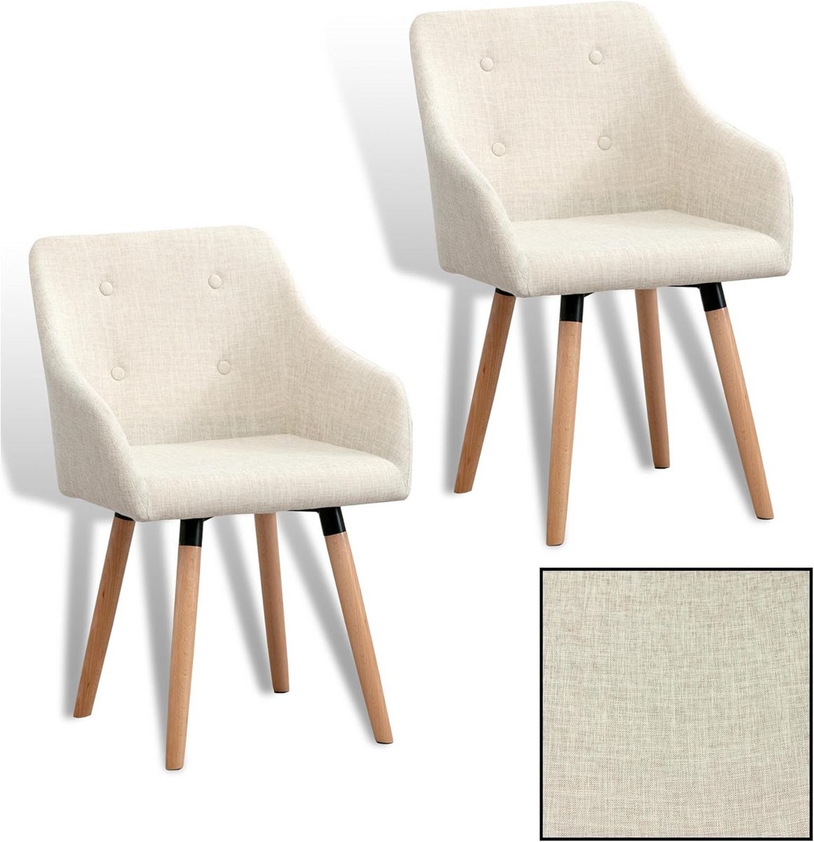 Eetkamerstoelen Set - Stoelen set - Comfortabel dineren - Stevig beukenhout - 81 cm hoog -