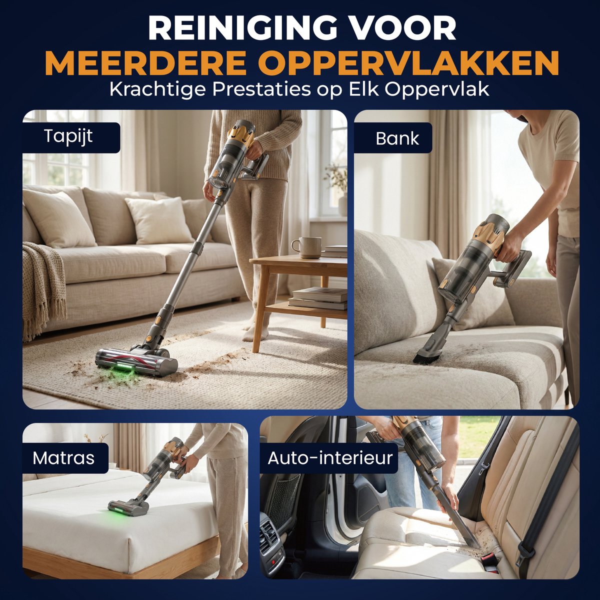 Cleanova Draadloze Steelstofzuiger 45000PA met Display - afbeelding 3