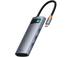 Baseus Metal Gleam Serie – USB-C Hub – 7-in-1 Adapter – 4K HDMI – Grijs